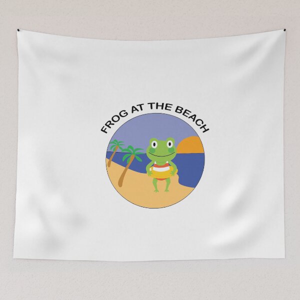 Item preview, PLAYFUL FROG AT THE BEACH DESIGN  designed and sold by DeliveryGeorge.
