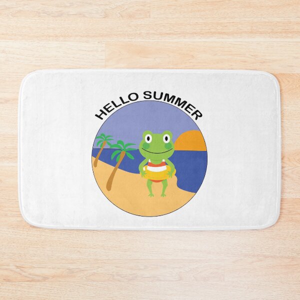 Item preview, HELLO SUMMER PLAYFUL FROG AT THE BEACH DESIGN  designed and sold by DeliveryGeorge.