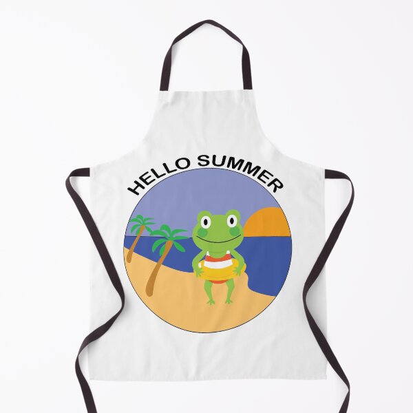 Item preview, HELLO SUMMER PLAYFUL FROG AT THE BEACH DESIGN designed and sold by DeliveryGeorge.