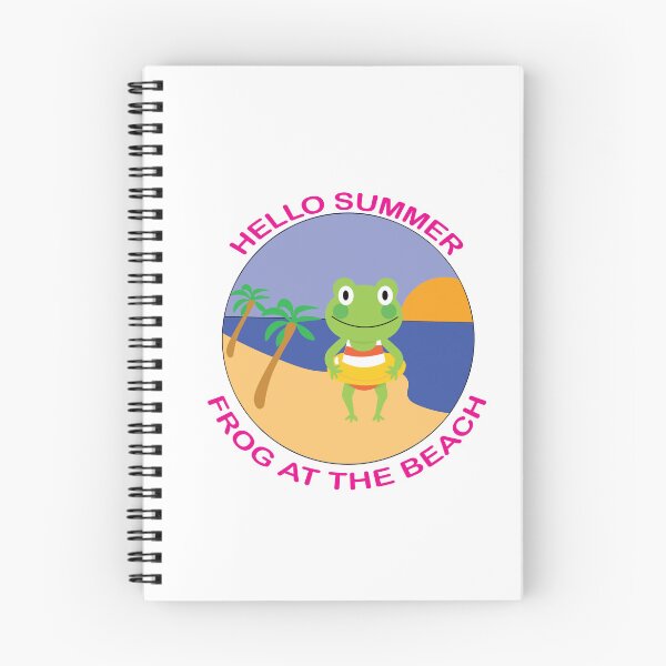 Item preview, Swimming Frog At The Beach Pink Text Illustration designed and sold by DeliveryGeorge.