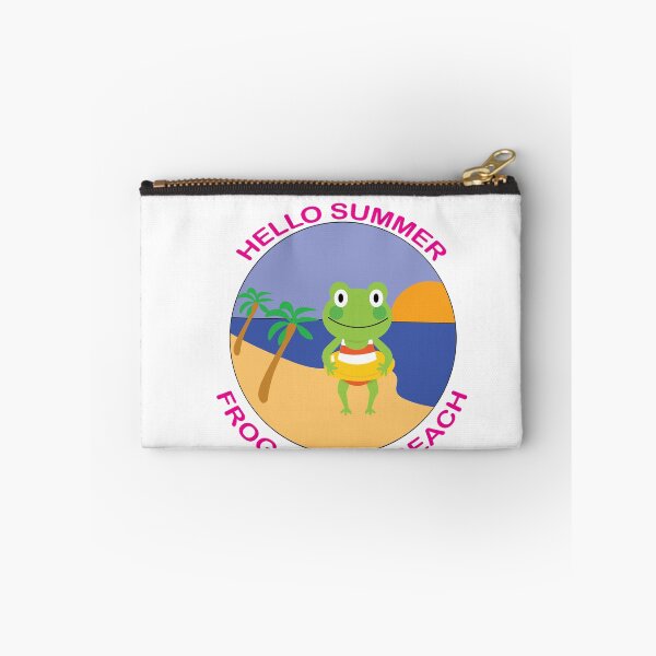 Item preview, Swimming Frog At The Beach Pink Text Illustration designed and sold by DeliveryGeorge.