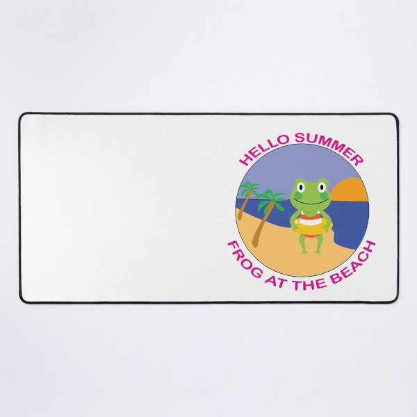 Item preview, Swimming Frog At The Beach Pink Text Illustration designed and sold by DeliveryGeorge.
