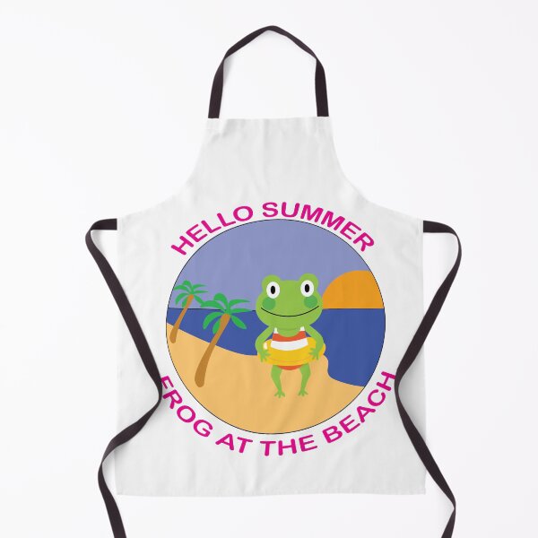 Item preview, Swimming Frog At The Beach Pink Text Illustration designed and sold by DeliveryGeorge.