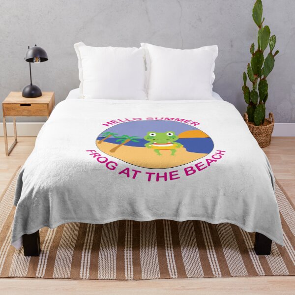 Item preview, Swimming Frog At The Beach Pink Text Illustration designed and sold by DeliveryGeorge.