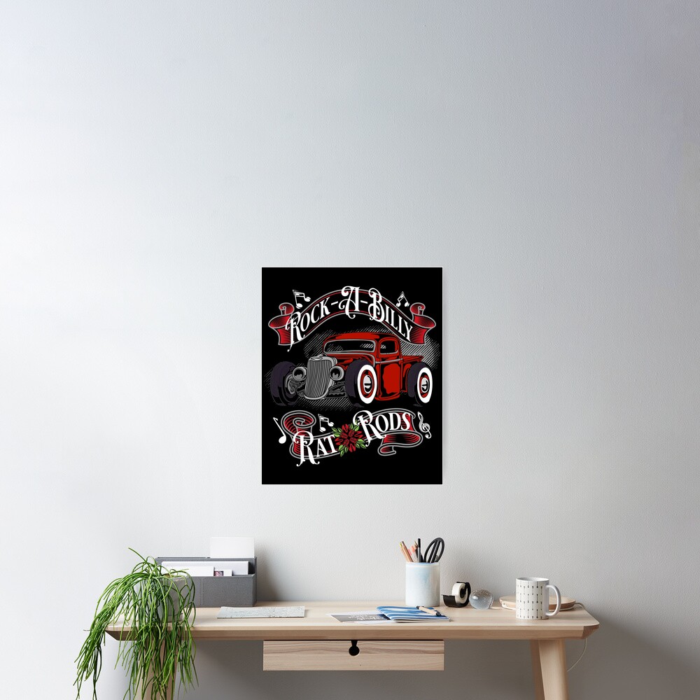 Hot Rod Art Retro Vintage Classic Car Rock-A-Billy Rat Rod