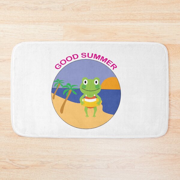 Item preview,  Frog At The Beach Good Summer Pink Text Illustration designed and sold by DeliveryGeorge.