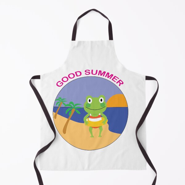 Item preview, Frog At The Beach Good Summer Pink Text Illustration designed and sold by DeliveryGeorge.