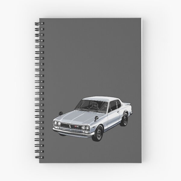 Artikelvorschau, Illustrierte NISSAN Skyline 2000 GT-R Hardtop-Grafik (grau) entworfen und verkauft von SketchNinja.