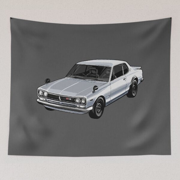 Item preview, Illustrated NISSAN Skyline 2000 GT-R Hard top Graphic Artwork (grey) designed and sold by SketchNinja.