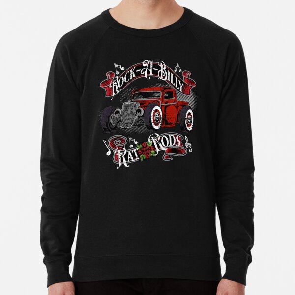 Lucky 7 Old School Rockabilly Rules Hot Rat Rod Blower Skull Sweatshirt 608