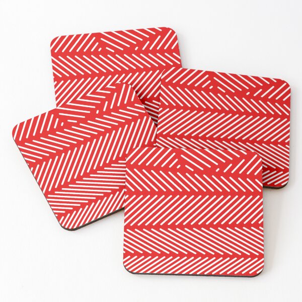 Item preview, Red and White Minimal Diagonal Line Patch Pattern  designed and sold by patternsoup.