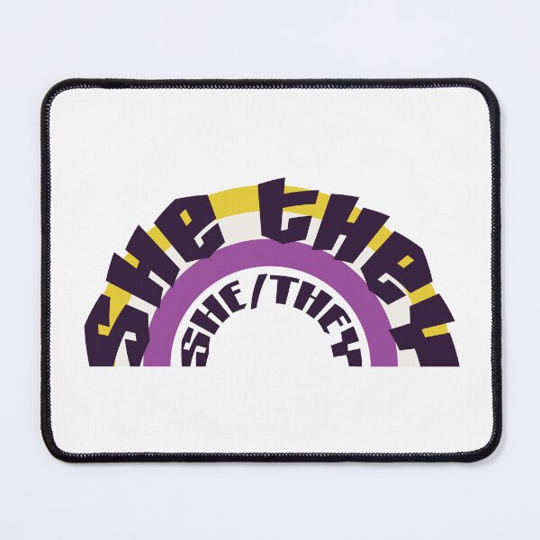 Item preview, SHE/THEY pronouns nonbinary rainbow designed and sold by seraphmars.