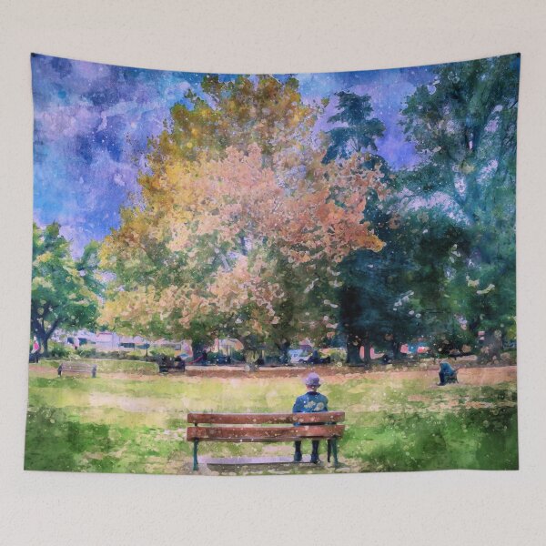 Item preview, Contemplating Autumn at Victory Park Watercolor designed and sold by Steven Jodoin.