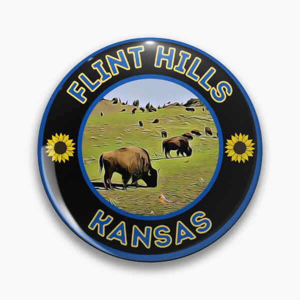 Item preview, Flint Hills Kansas Bison Blue/Gold designed and sold by MojaveTradePost.