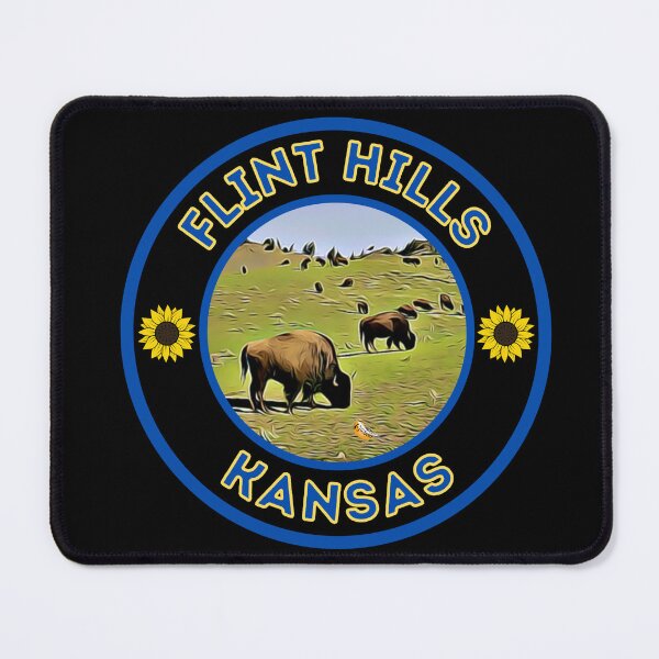 Item preview, Flint Hills Kansas Bison Blue/Gold designed and sold by MojaveTradePost.