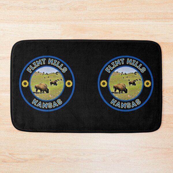 Item preview, Flint Hills Kansas Bison Blue/Gold designed and sold by MojaveTradePost.