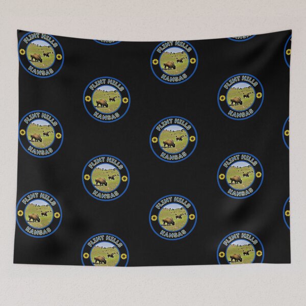 Item preview, Flint Hills Kansas Bison Blue/Gold designed and sold by MojaveTradePost.