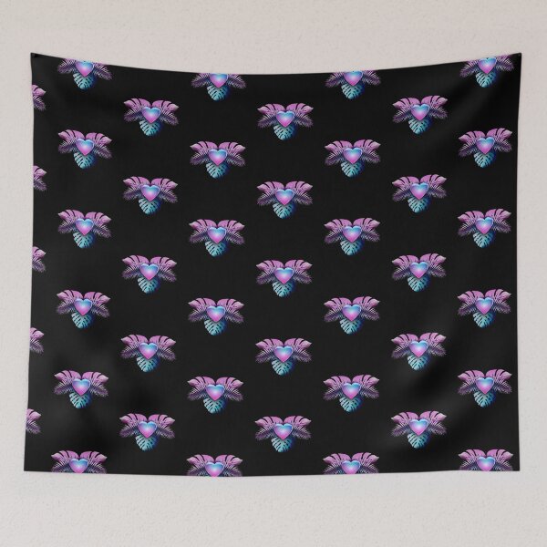 Item preview, Blue and pink tropical leaves heart designed and sold by TipTopTapo.