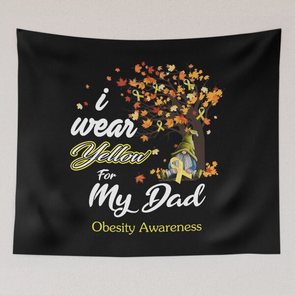 Item preview, Obesity Awareness Ribbon Tree I Wear Yellow For My Dad designed and sold by Hatjar.