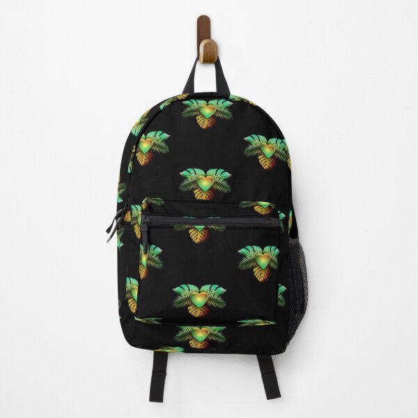 Item preview, Green and orange  tropical leaves heart designed and sold by TipTopTapo.