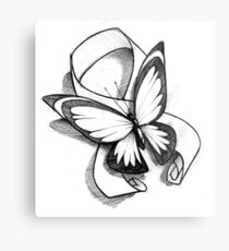Butterfly Ribbon Metal Print