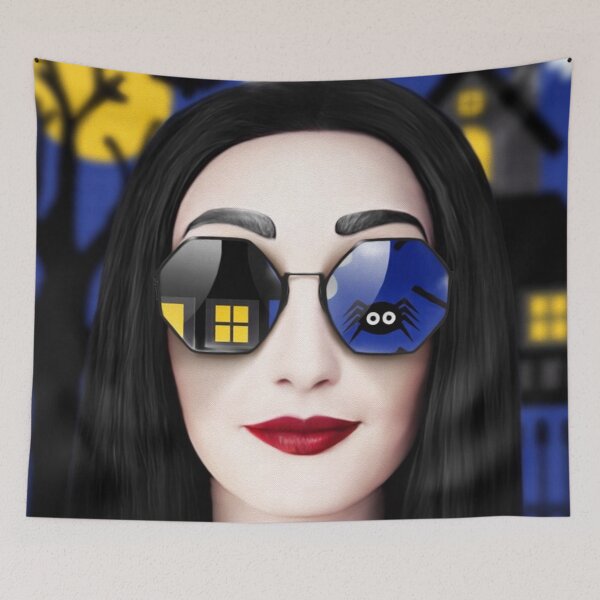 Item preview, Halloween Morticia with Spider Sunglasses designed and sold by orionlodubyal.