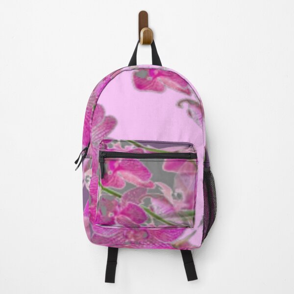 Item preview, DECORATIVE PINK ORCHIDS FLOWER PATTERNS CHARCOAL GREY ART designed and sold by sharlesart.