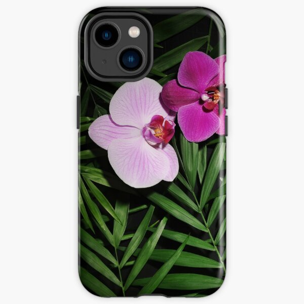 Orchids with palm leaves iPhone Tough Case