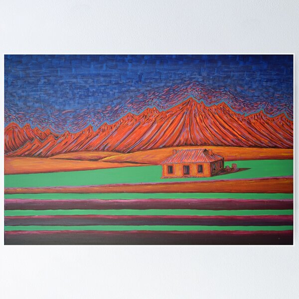Item preview, Flinders Rangers Cottage  Midnight Oils.album cover.red green designed and sold by Vincent Loverso.