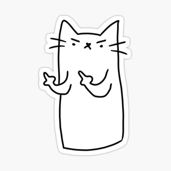 Middle Finger Cat Sticker, Gifts for Cat Lovers – Snarky Pants Studios