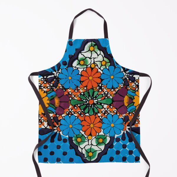 Item preview, Rustic bouquet vibrant blue talavera tile baldosa designed and sold by T-Mex.