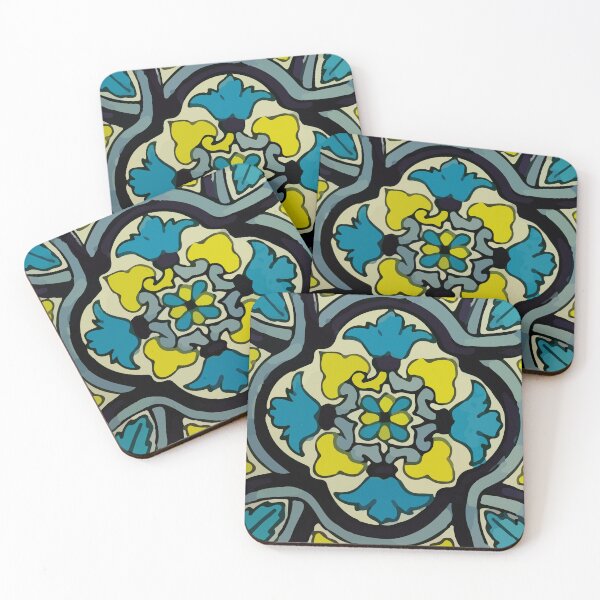 Item preview, Azulejo mexicano vintage damasco azul barroco designed and sold by T-Mex.