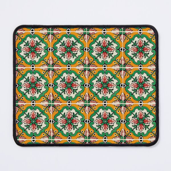 Item preview, Bohemian red flower baroque frame mexican tile designed and sold by T-Mex.