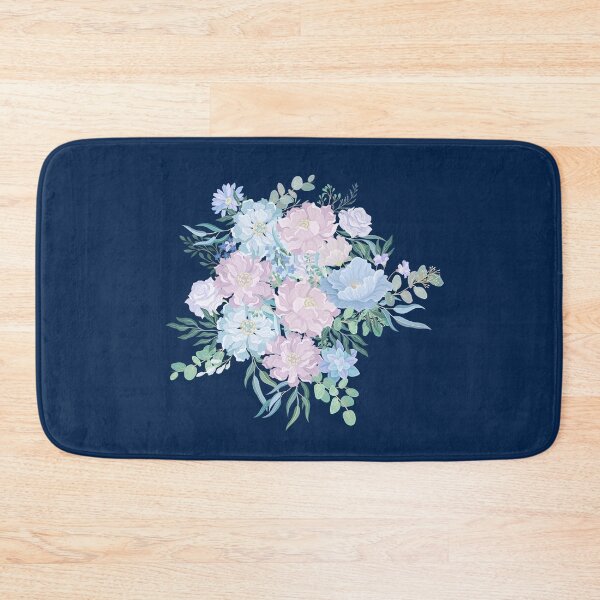 Item preview, Pastel Colored Floral Patterns | Blue, Pink, Purple Soft Pastel Repeating Pattern with Navy for Flower Lovers & Nature Lovers designed and sold by AurayaStudio.