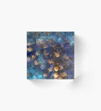 Farbexplosion - blau, gold, lila - Explosion of Color Acrylblock
