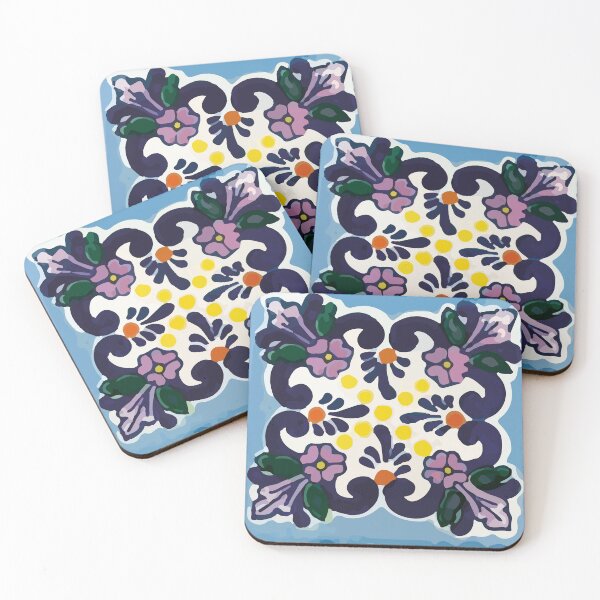 Item preview, Purple flowers traditional decorative mexican backyard tile designed and sold by T-Mex.