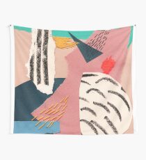 abstract collage with embroidery Wall Tapestry