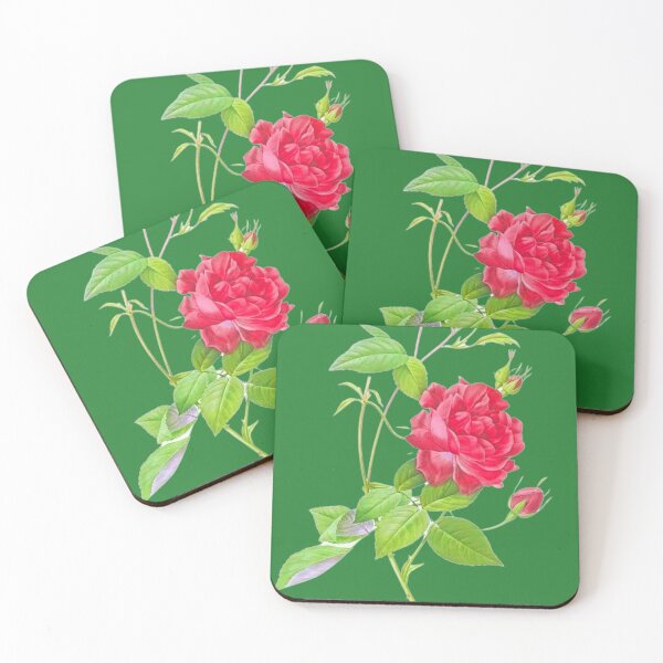 Item preview,  Blood-Red Bengal Rose, Rosa indica cruneta from Les Roses (1817–1824) by Pierre-Joseph Redouté designed and sold by CristalleLisa.