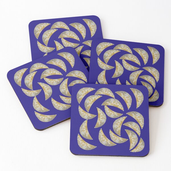 Item preview, metallic moon in watercolor pattern designed and sold by altairaleon.