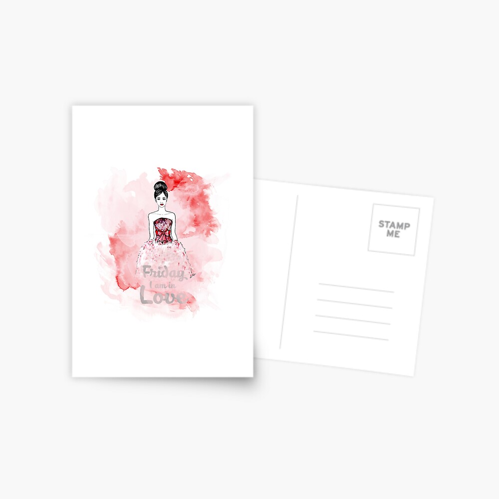 Friday I am in Love Red Postcard
