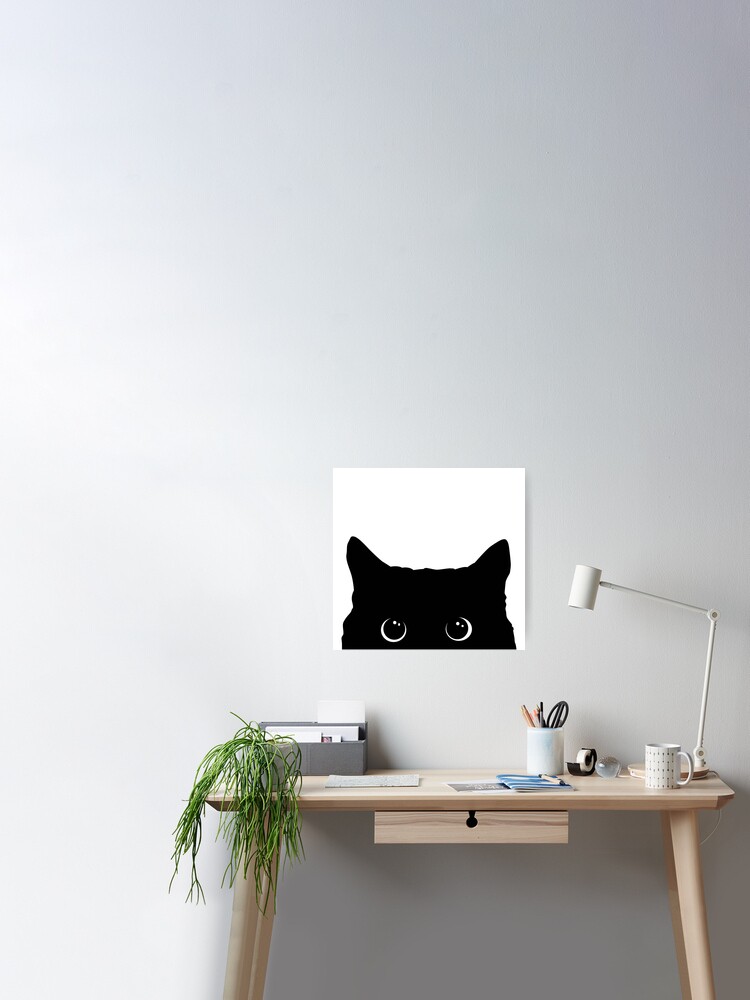 Black Cat Peeking Cat For Car Bumper Window Wall Vinyl Decal Sticker FREE  SHIP