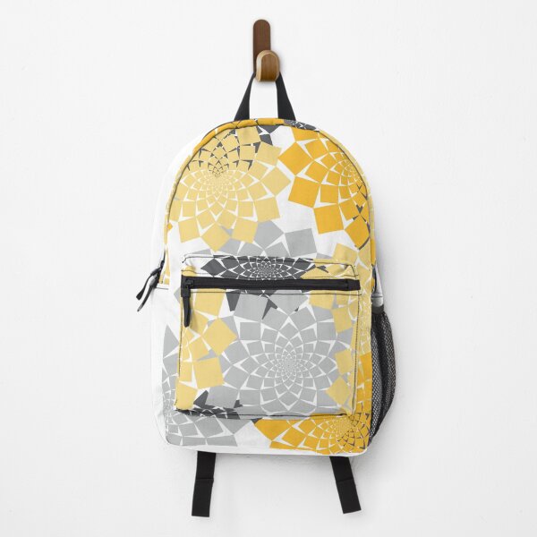 Item preview, ABSTRACT FLOWERS, Yellow and gray geometric floral pattern designed and sold by CONTRAPINK.