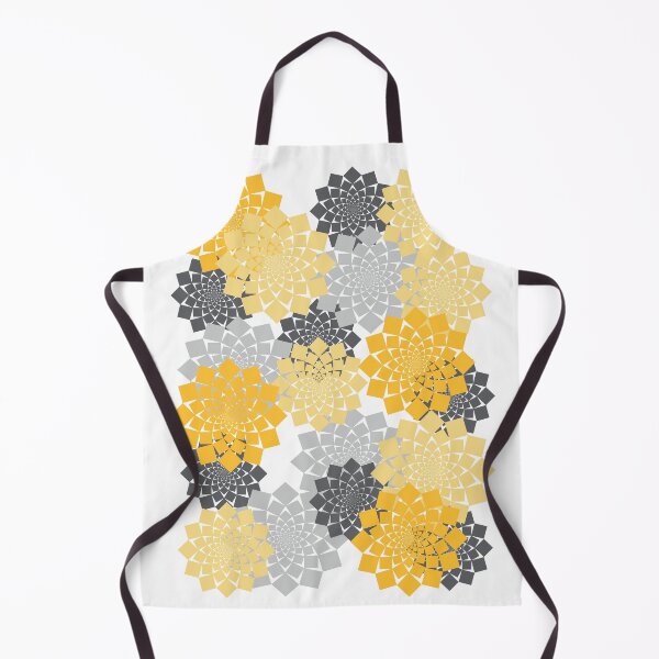 Item preview, ABSTRACT FLOWERS, Yellow and gray geometric floral pattern designed and sold by CONTRAPINK.