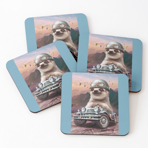 Item preview, SLOTH ON  RACING CAR designed and sold by Jumali Katani.