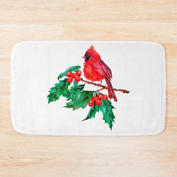 Item preview, Red Cardinal Bird on Berry Branch designed and sold by silviaol.