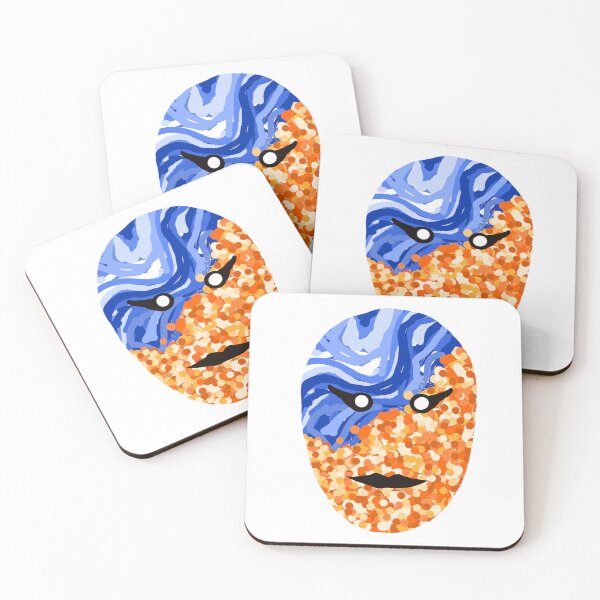 Item preview, Blue Orange Rounded Face Mask- A designed and sold by UsumStudy.