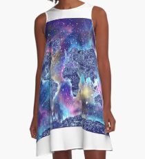 Weltkarte A-Linien Kleid