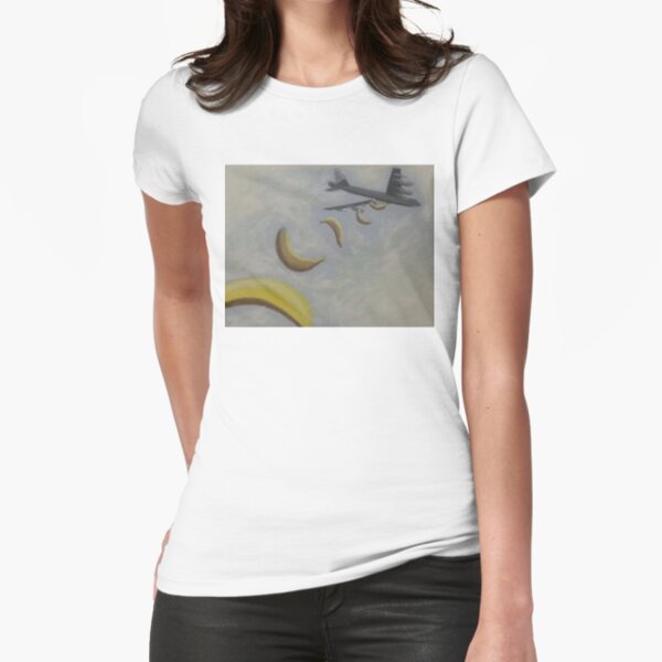 Banana Plane Fitted T-Shirt