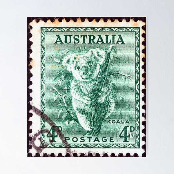 Item preview, Green Koala Stamp designed and sold by 2AGoodHome.