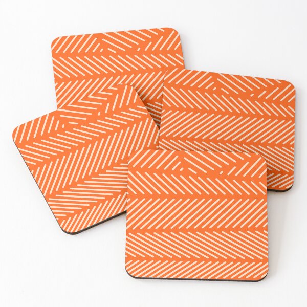 Item preview, Orange Minimal Diagonal Line Patch Pattern  designed and sold by patternsoup.